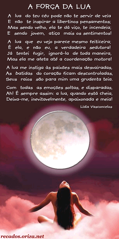 A ForÃ§a da Lua - poema de LÃ­dia Vasconcelos